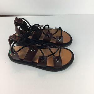Dr Marten Brown Sandals with Black Laces